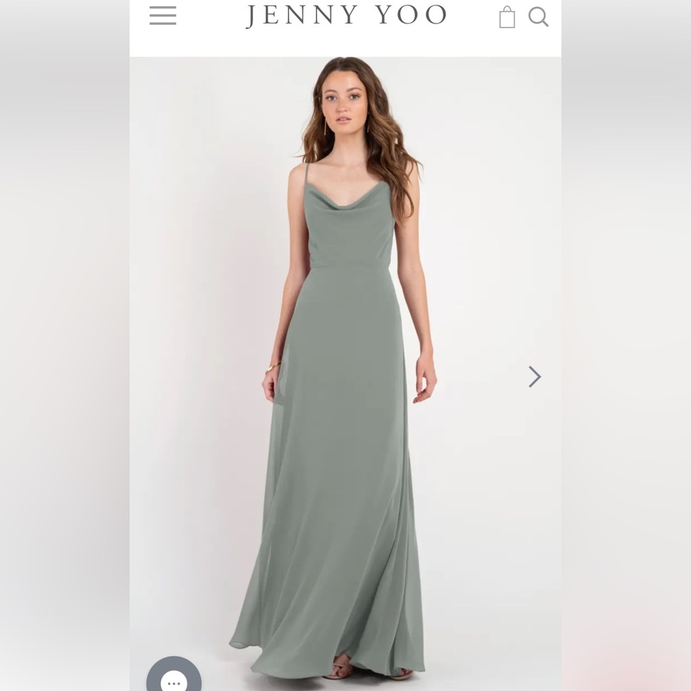 Jenny Yoo Colby bridesmaid dress in moss size 8